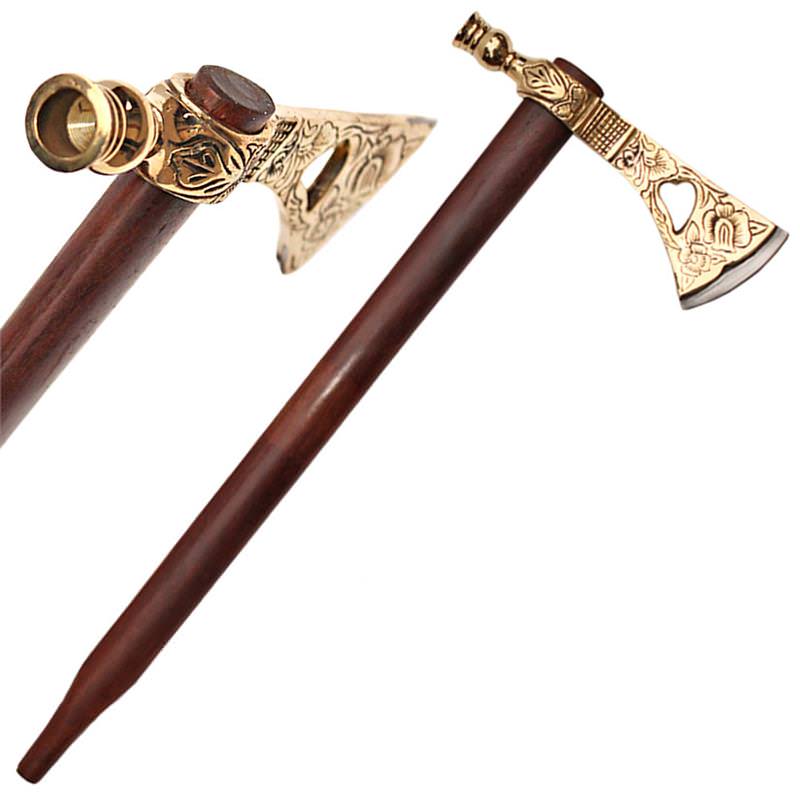 Brass Pipe Hawk Traditional Axe - Tophatter's Army Products & Self Defense Collectible Weapons - Tophatter Daily Deals